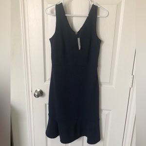 NWT BANANA REPUBLIC Size 2 Navy Blue V-Neck Sleeveless Knee-length Dress